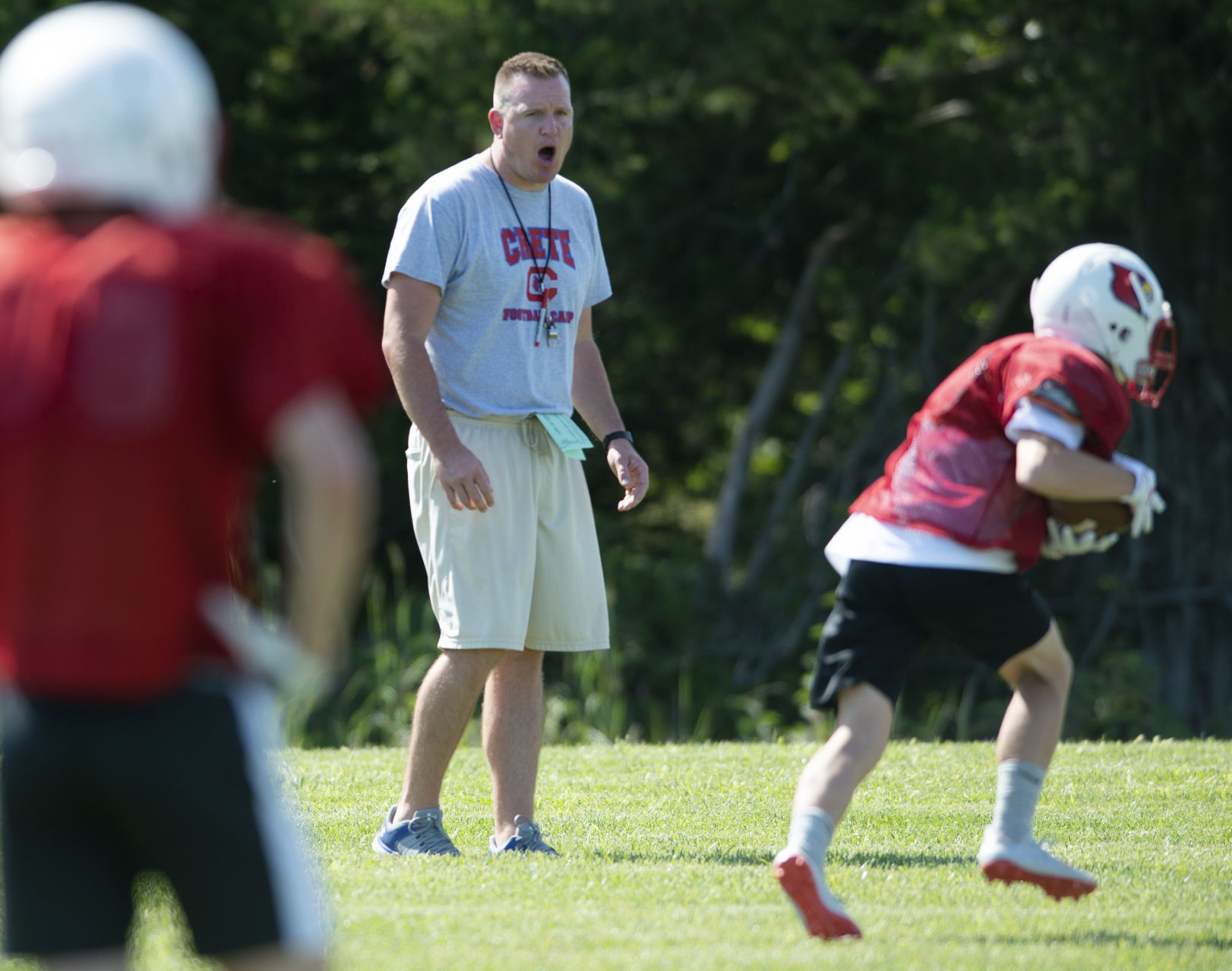 Crete football practice, 8.14